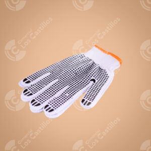 Guante Blanco De Bolitas Negras