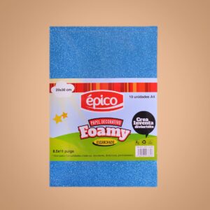 Foami  Escarchado Azul Set 10Uds