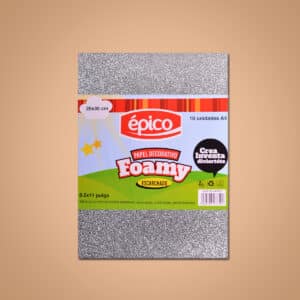 Foami  Escarchado Gris/Plata Set 10Uds