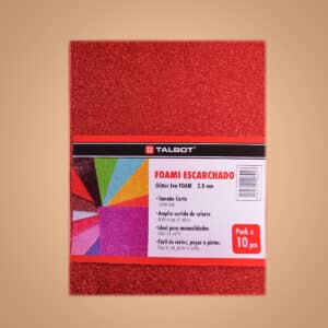 Foami Escarchado Rojo Set 10Uds