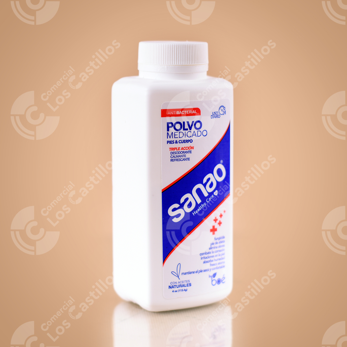 22003529 Polvo Medicado Sanao - Alivio Antibacterial (4Oz) - Comercial Los Castillos