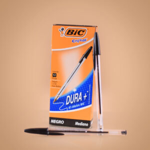 Bic Lapicero Cristal Dura+ Negro 12Uds