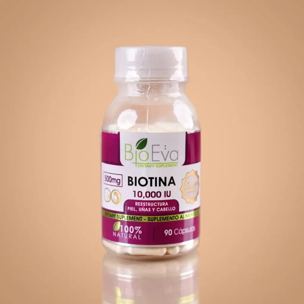 101071 Bioeva Biotina Cápsulas 10,000 Iu 90 Unidades - Comercial Los Castillos