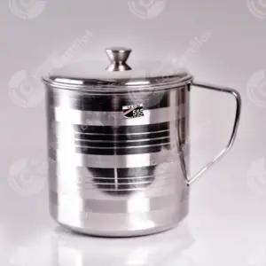 Jarro de Metal Acero Inoxidable con Tapa 13 cm