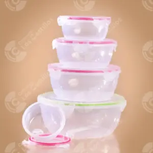 Set Bowl Con Tapa – Almacenamiento Versátil (5 Piezas)