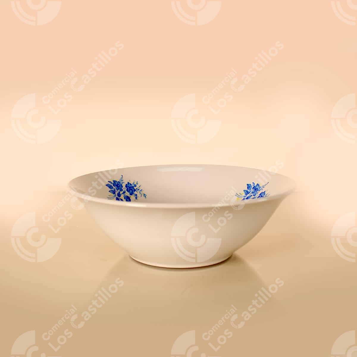 001509_0 Fuente De Cerámica Blanca Con Flores Azules - Comercial Los Castillos