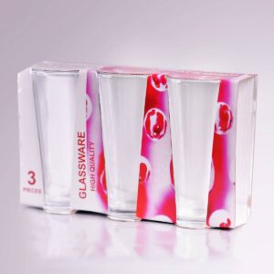 Glassware Set de Vasos de Vidrio Transparente X3