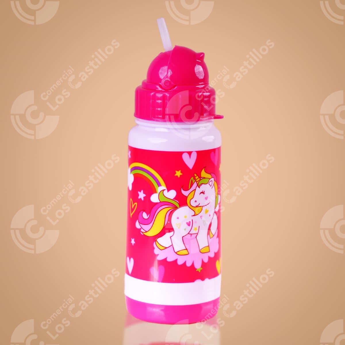 001930_0 Termo Unicornio Plástico Infantil 500Ml - Comercial Los Castillos