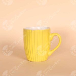 Taza Cerámica Acanalada Amarilla