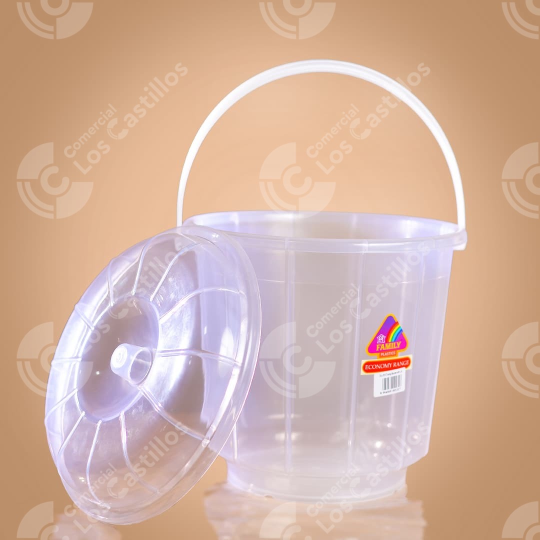 002128_0 Cubeta Transparente Con Tapa - Comercial Los Castillos