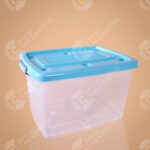 Caja Multiuso Plástica 45L Transparente Azul - Comercial Los Castillos