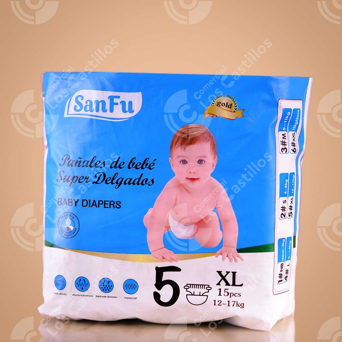 002333_0 Sanfu Pañal - Protección Superior (15 Uds No.5) - Comercial Los Castillos