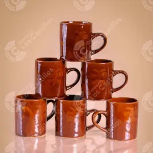 Taza Cerámica Marrón Pequeña 4oz