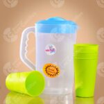 Jarra Transparente Con 4 Vasos - Comercial Los Castillos