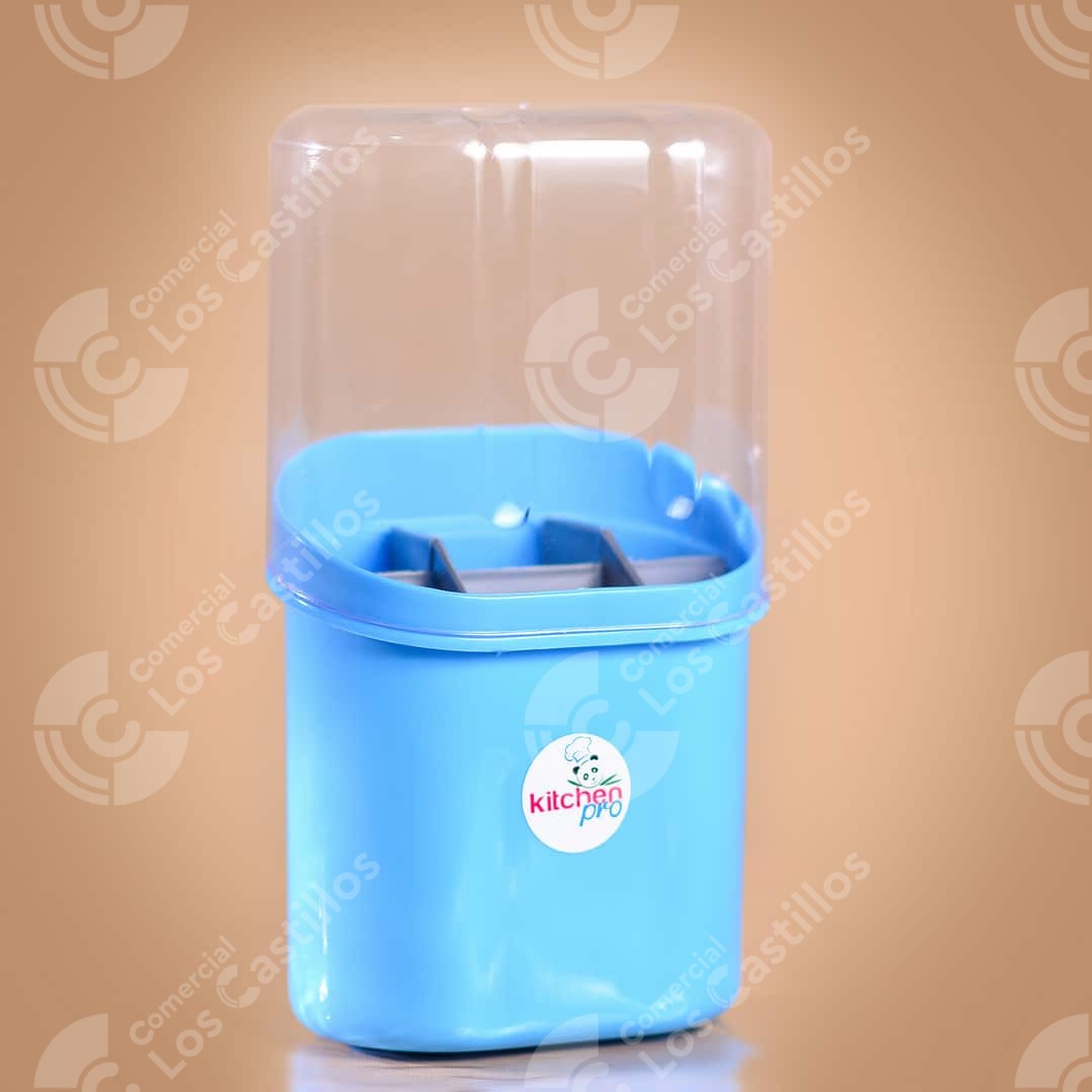 Porta Cubiertos con Tapa Transparente