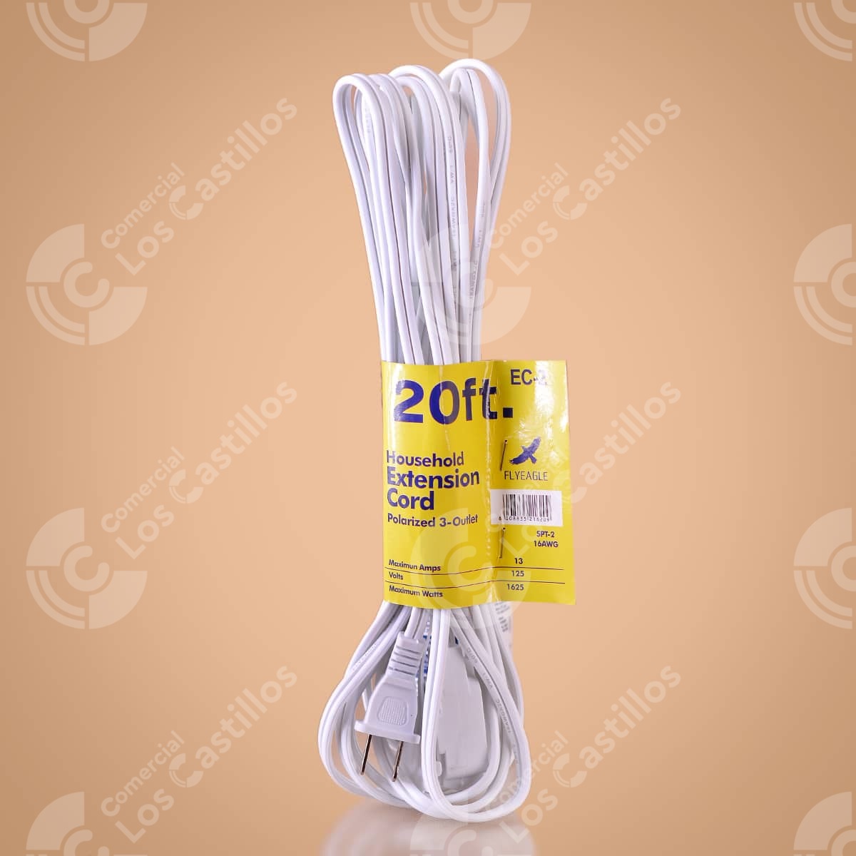 00598_0 Extensión Eléctrica Blanca 20Ft - Comercial Los Castillos