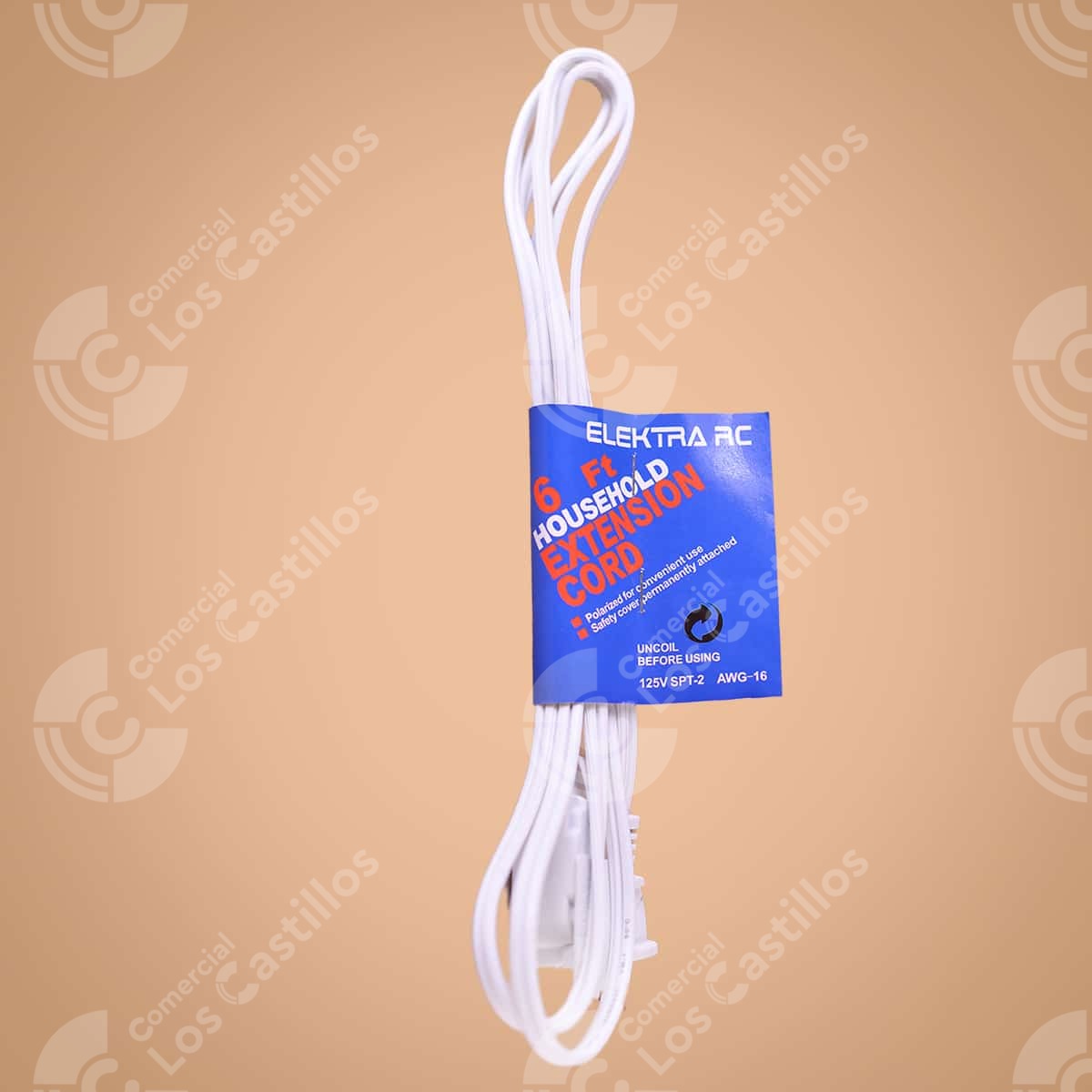 00600_0 Elektra Extensión Eléctrica Blanca 6Ft - Comercial Los Castillos