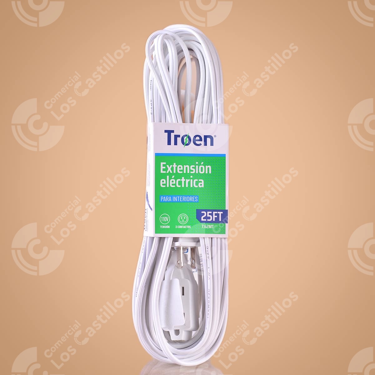 Troen Extensión Eléctrica Blanca 25FT