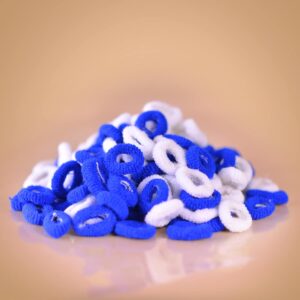 Gomas Elásticas Azul/Blanca para Cabello