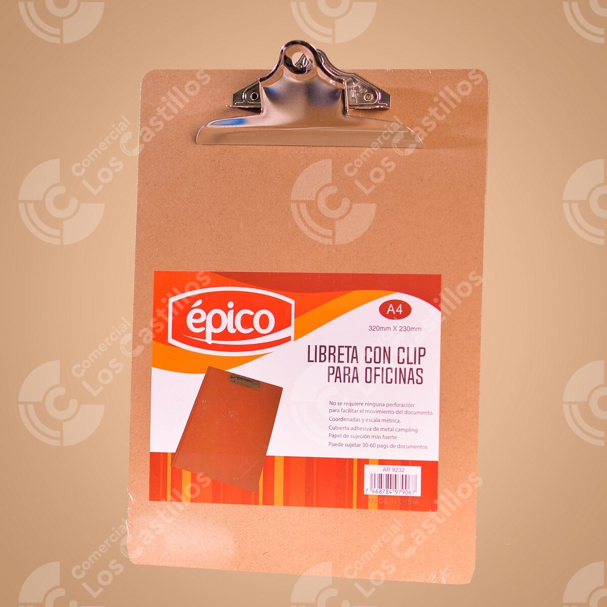 01249_0 Portapapeles Con Clip A4 - Comercial Los Castillos