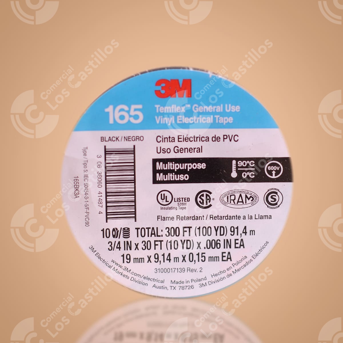01270_0 Cinta Eléctrica Pvc 300 Ft Negro - Comercial Los Castillos