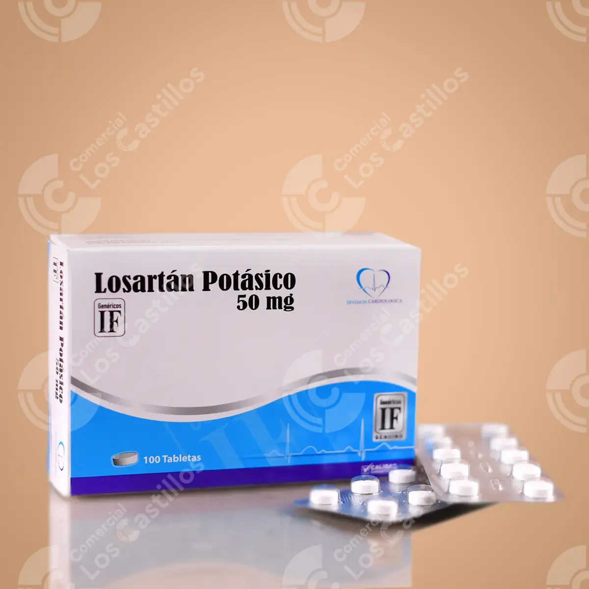 100866_0 Losartán Potásico 50Mg 100 Tabletas - Comercial Los Castillos