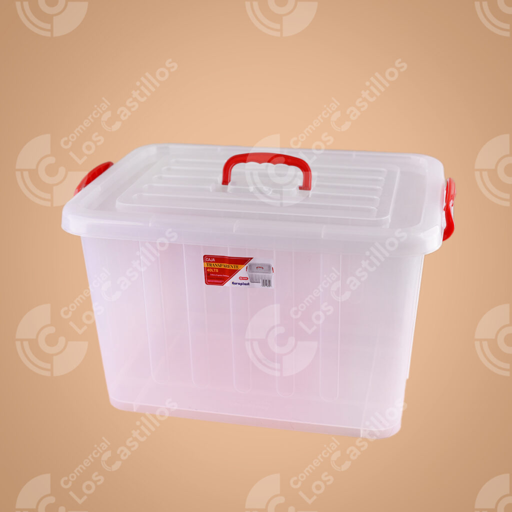 100941_0 Caja De Almacenamiento Transparente 40L - Comercial Los Castillos