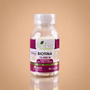 BioEva Biotina Cápsulas 10,000 IU 90 unidades