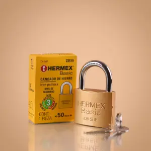 Hermex Candado de Hierro Gancho Corto 50mm