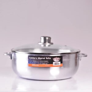 Caldero Aluminio Tapa Cristal 30cm