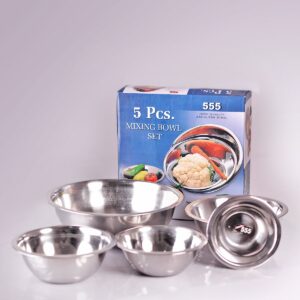 Set de Bowls de Acero Inoxidable 5 Piezas