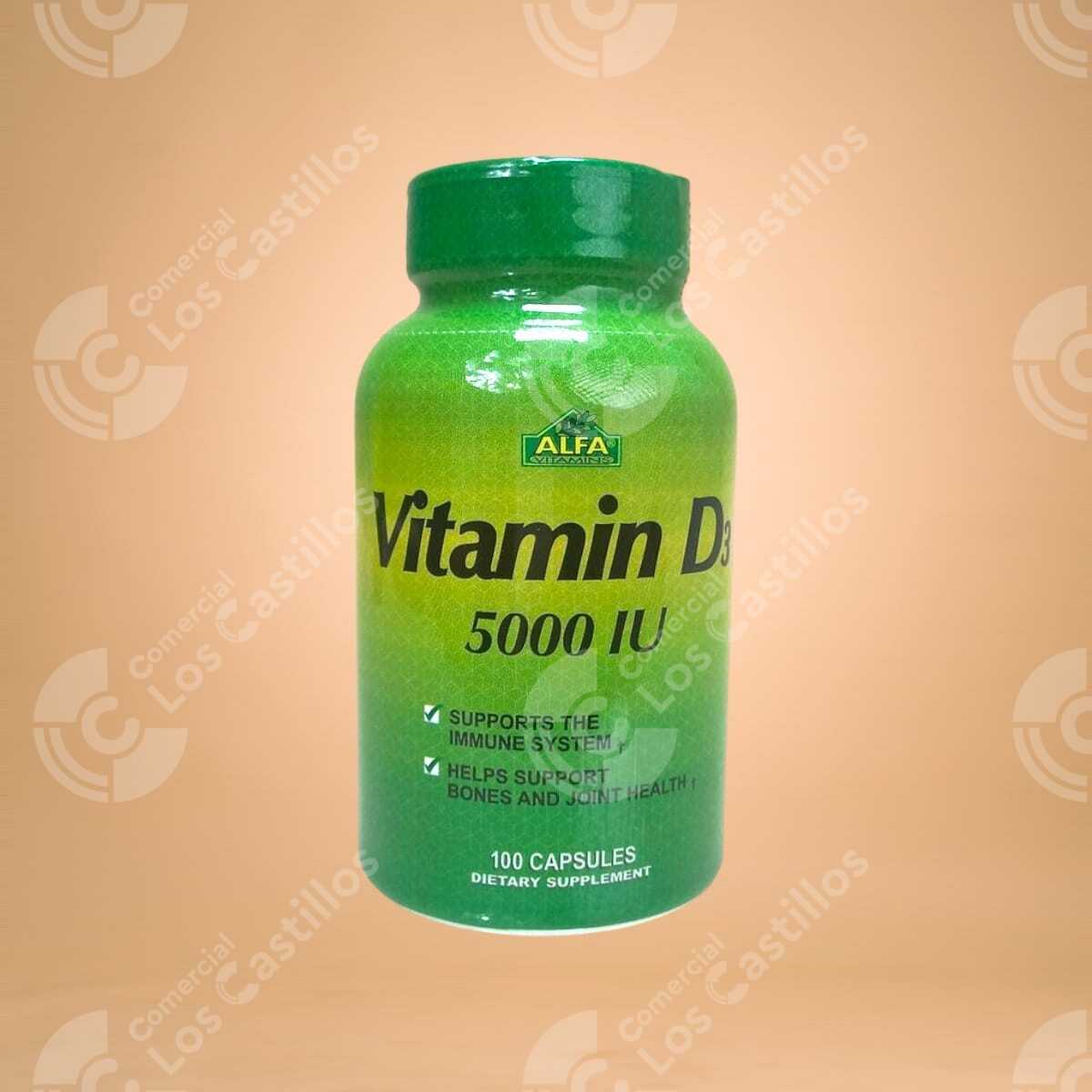 22001979_0 Vitamina D3 5000Iu - Apoyo Al Sistema Inmunológico (100 Cápsulas) - Comercial Los Castillos