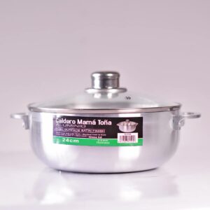Caldero Aluminio Tapa Cristal 26cm