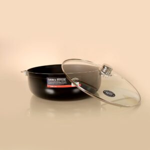Hogalux Caldero Negro Aluminio Antiadherente con Tapa Cristal 38cm
