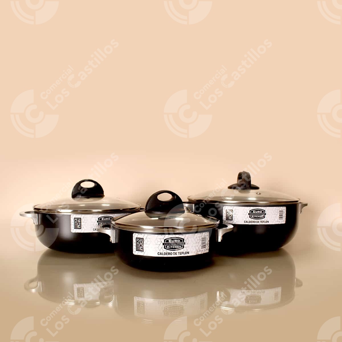 22002454_0 Set Caldero Teflón 20/24/26 Cm - Comercial Los Castillos