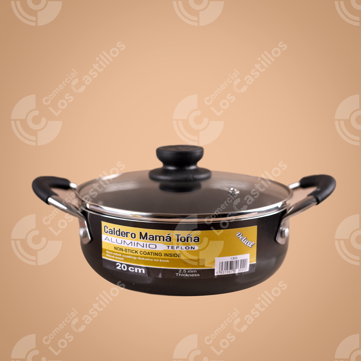 22002459_0 Caldero Teflón - Antiadherente Y Duradero (20Cm) - Comercial Los Castillos