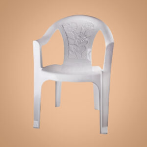 Silla Plástica Blanca con Diseño Floral