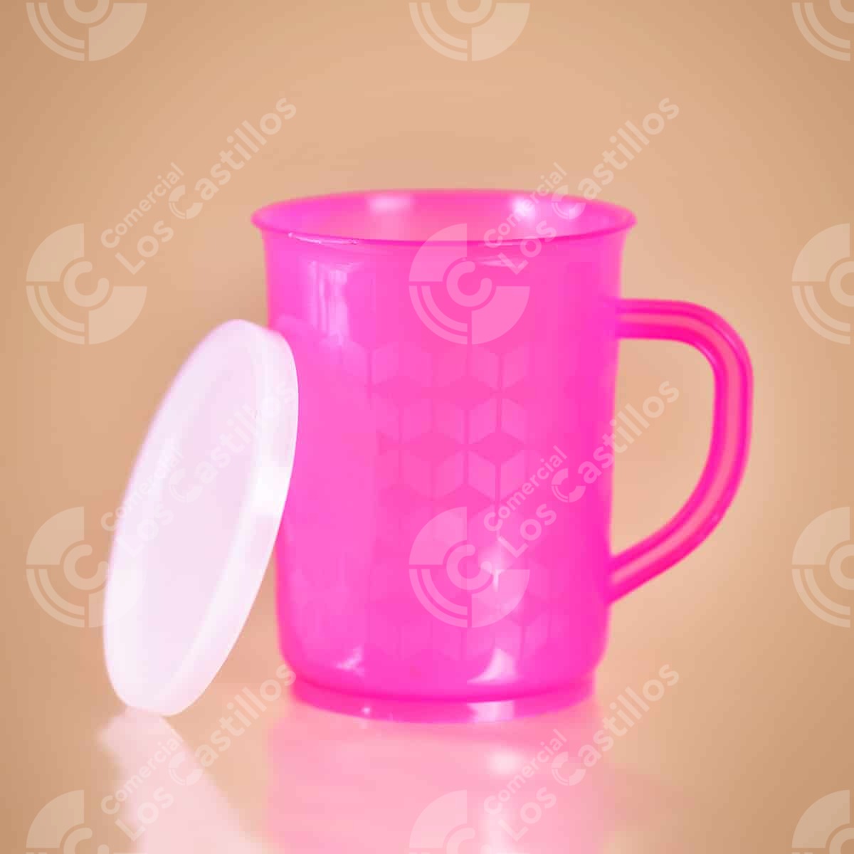 Jarra Plástica con Tapa 15Oz Rosa