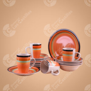 Set de Vajilla 16pcs Rayas Multicolor