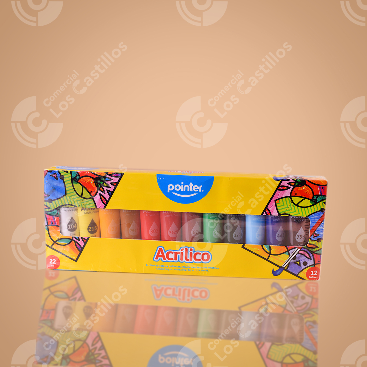 22003540_0 Pintura Acrílica 12 Colores 22Ml - Comercial Los Castillos