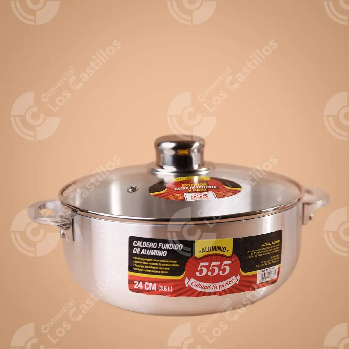 000619_0 Caldero De Aluminio 555 – Cocción Uniforme (24 Cm) - Comercial Los Castillos