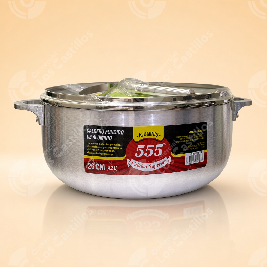 000620_0 Caldero Aluminio Fundido 555 No.26 – 26 Cm / 4.2 L - Comercial Los Castillos
