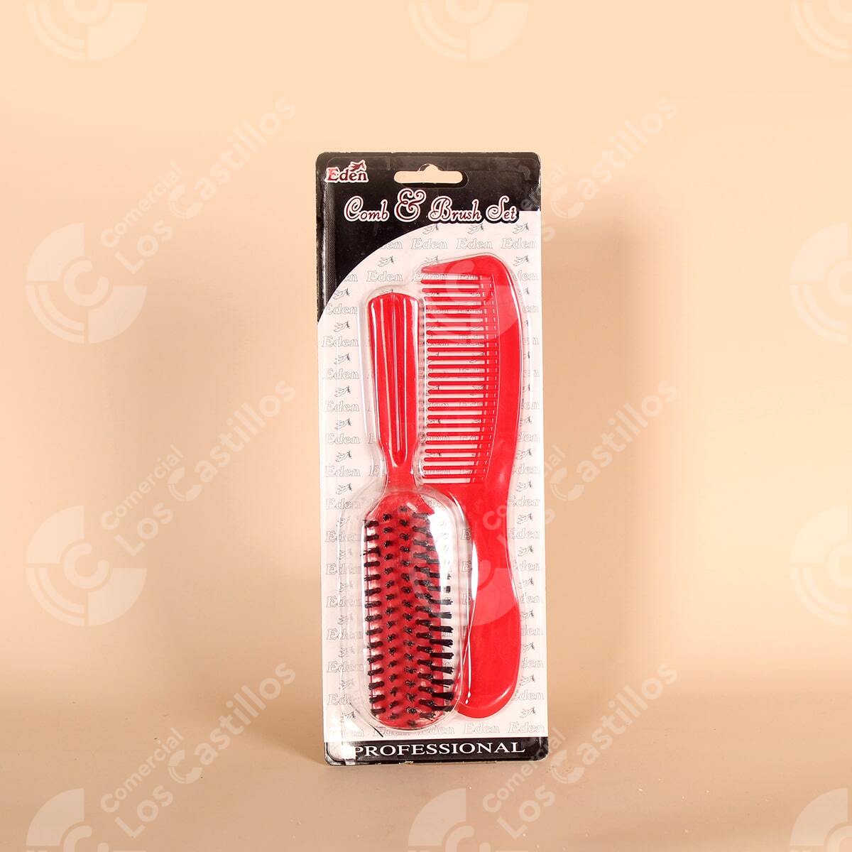 001488_0 Estuche Profesional Cepillo Y Peine Rojo - Comercial Los Castillos