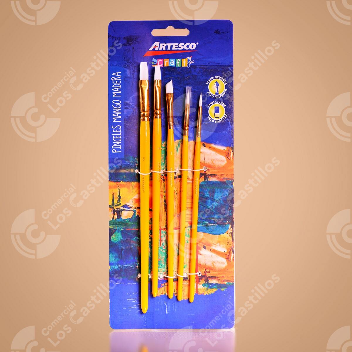 00331_0 Juego De Pinceles Mango Madera - Comercial Los Castillos