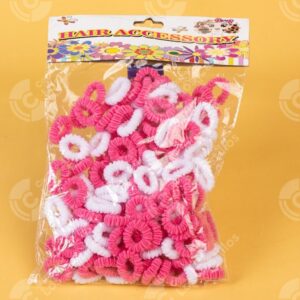 Gomas para Cabello Rosadas/Blancas 144 Uds
