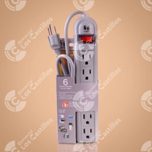 Regleta Eléctrica 6 Salidas Con Protección 2 Regleta Eléctrica 6 Salidas Con Protección - Comercial Los Castillos