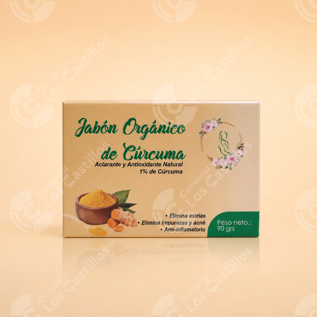 100176_0 Jabón Orgánico De Cúrcuma Aclarante 90 G - Comercial Los Castillos