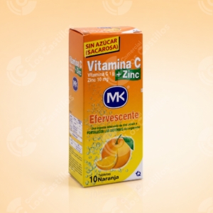 MK Vitamina C 1g + Zinc 10mg Efervescente Naranja 10 Tab