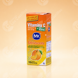 Mk Vitamina C 1G + Zinc 10Mg Efervescente Naranja 10 Tab - Comercial Los Castillos