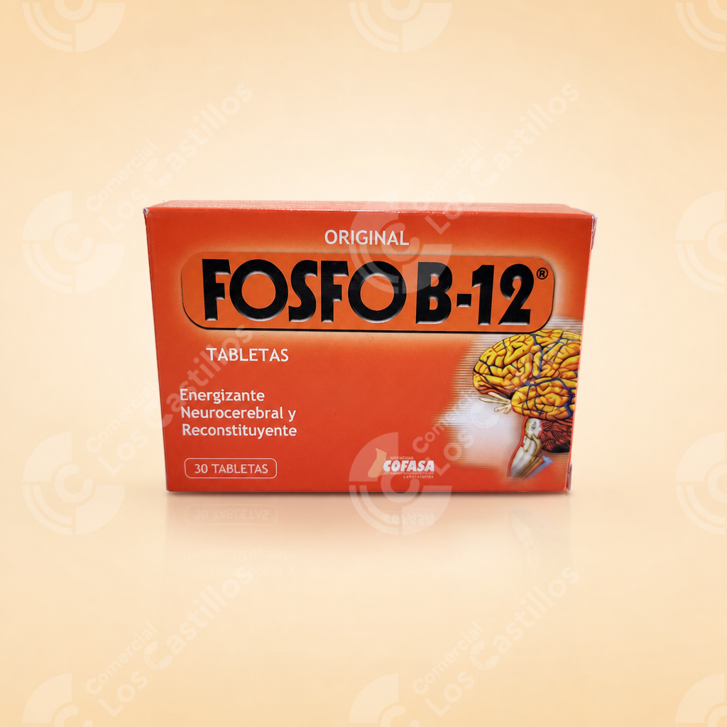 100536_0 Fosfo B-12 Energizante Neurocerebral Tabletas x30 - Comercial Los Castillos